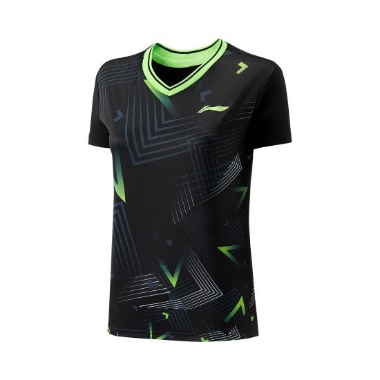 Комплект женский футболка с шортами (черный) Li-NING AATT040-4