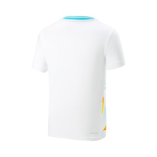 Комплект детский для бадминтона футболка и шорты (белый, черный) Li-NING AATT042-1