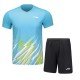 Комплект мужской шорты с футболкой (голубой/черный) Li-NING AATU031-3