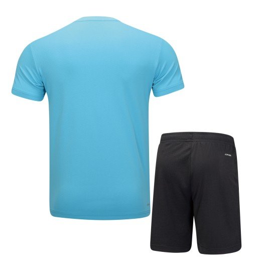 Комплект мужской шорты с футболкой (голубой/черный) Li-NING AATU031-3