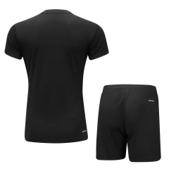 Комплект женский футболка с шортами (черный) Li-NING AATU032-1