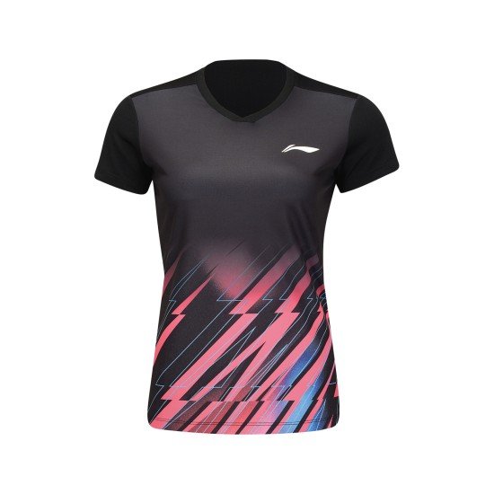 Комплект женский футболка с шортами (черный) Li-NING AATU032-1