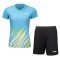 Комплект женский футболка с шортами (голубой/черный) Li-NING AATU032-3