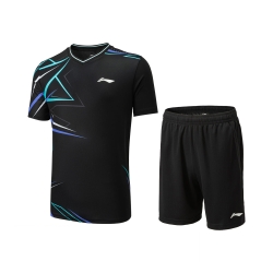 Комплект мужской шорты с футболкой (черный) Li-NING AATU051-1