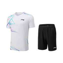 Комплект мужской шорты с футболкой (белый/черный) Li-NING AATU051-2