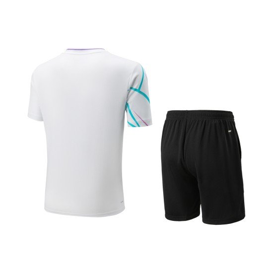 Комплект мужской шорты с футболкой (белый/черный) Li-NING AATU051-2