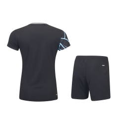 Комплект женский футболка с шортами (черный) Li-NING AATU052-1