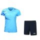 Комплект женский футболка с шортами (голубой/черный) Li-NING AATU052-3