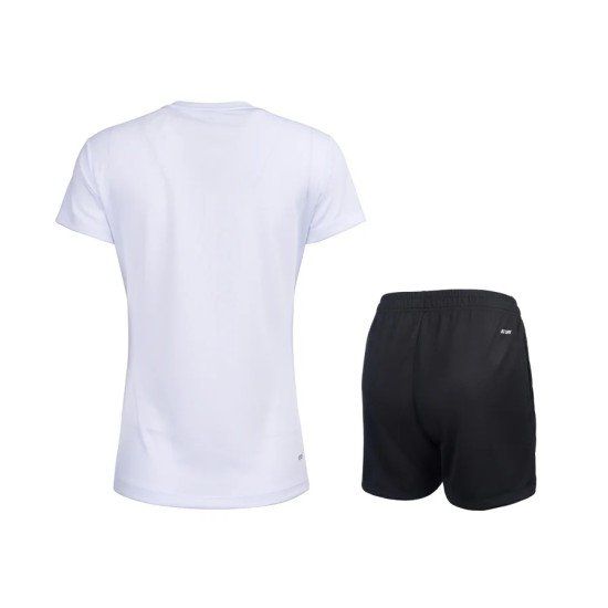 Комплект женский футболка с шортами (белый черный) Li-NING AATV014-2
