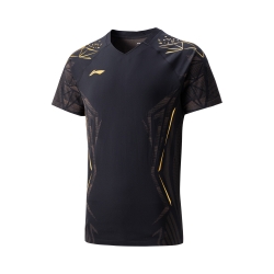 Футболка мужская для бадминтона соревновательная (черная) Li-NING AAYV019-1