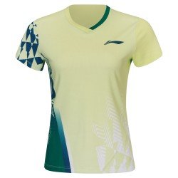 Футболка женская для бадминтона (светло-желто-зеленая) Li-NING AAYW052-5